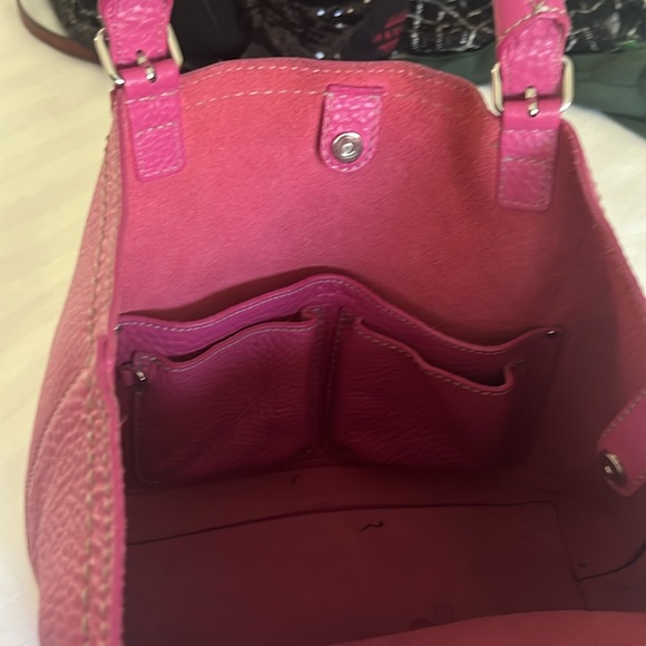 Cole Haan Pink Leather Purse with Braided Leather handles - Picture 8 of 10